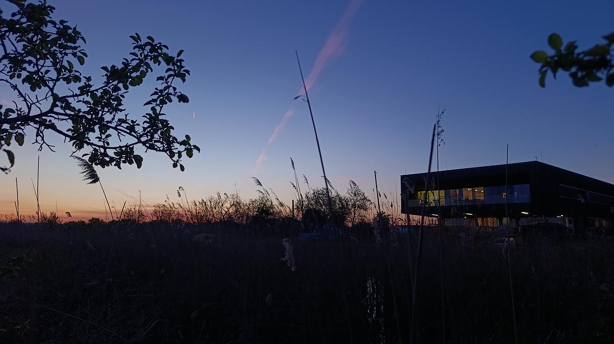 Die Biologische Station in der Abenddämmerung. Foto: Andrea Jordan